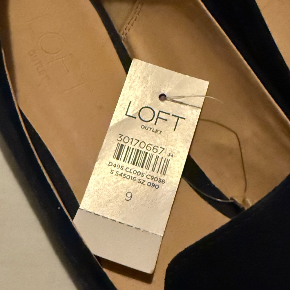 LOFT Elegant Navy Suede Loafers